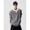 Herren-Strickpullover im Vintage-Stil mit Revers: Patchwork Strickpullover für Frühling/Herbst