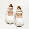 Mode dicken Boden Ferse Mary Jane weibliche Doppel Schnalle Retro Lederschuhe