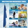 Microfiber Quick-Dry Sports Towel, Double-Sided Plush Swimming Pool Towel, Two-Tone High Absorbency Sand-Free Beach Towel