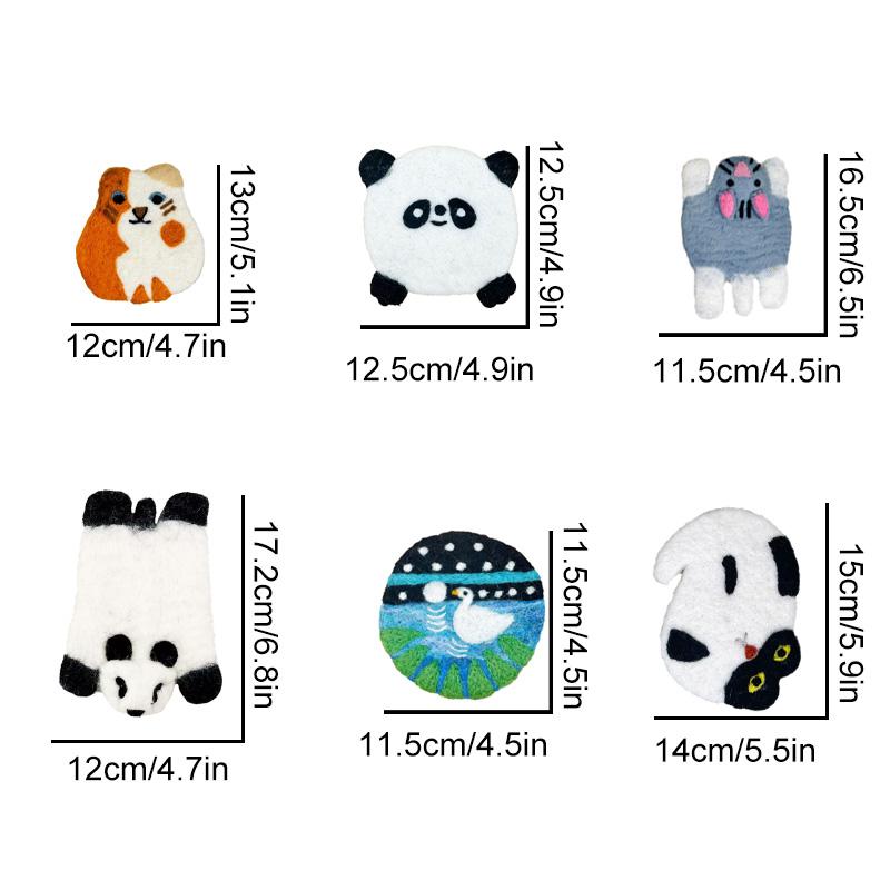 1 ks Vlněná plsť Měkké Stolní dekorace Ručně vyráběné Kreslené zvířátko Opakovaně použitelná Podložka pod šálek Tepelná izolace Lehká