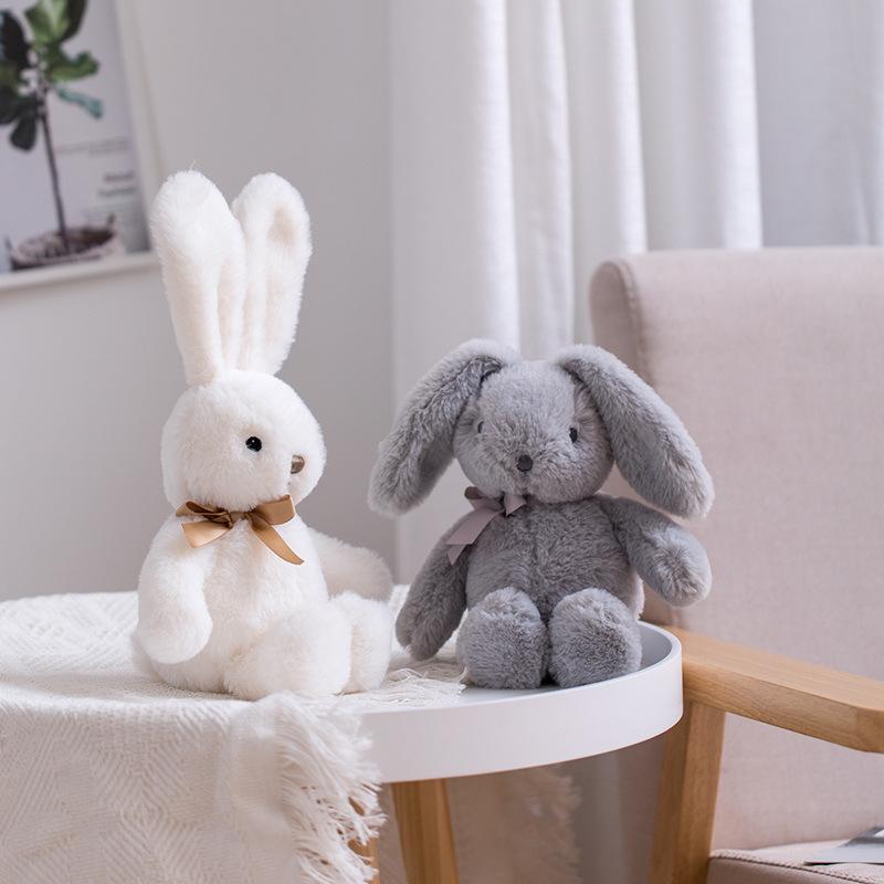 New Kawaii Bow Tie Rabbit Stuffed Toy Baby Child Doll Plush Rabbit Doll Soothing Sleeping Partner Holiday Gift Toys for Children
