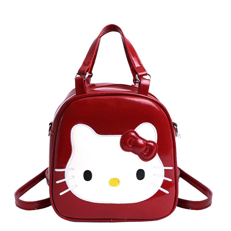 

Three-purpose design cute kt cat backpack sweet small fresh backpack junior high school college student schoolbag 18.5*8*19 красный