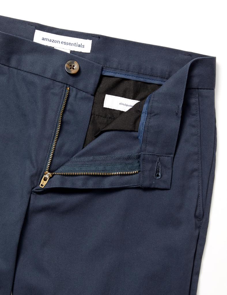 [Amazon Essentials] Chino Pants, No Pleats, Non-Stretch, Slim Fit, Men's, Navy, W32 / L30