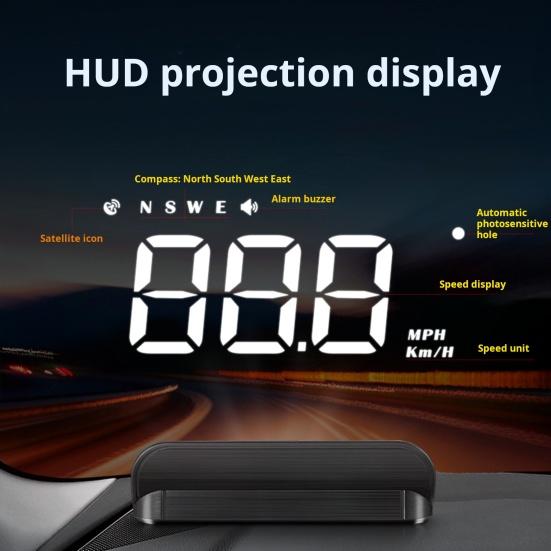 

Автомобильный HUD-дисплей OBD2 HUD-дисплей GPS-спидометр Автоматическое включение/выключение Простая установка Датчик температуры воды Скорость двигателя Сигнализация безопасности Проекционный дисплей зелёный
