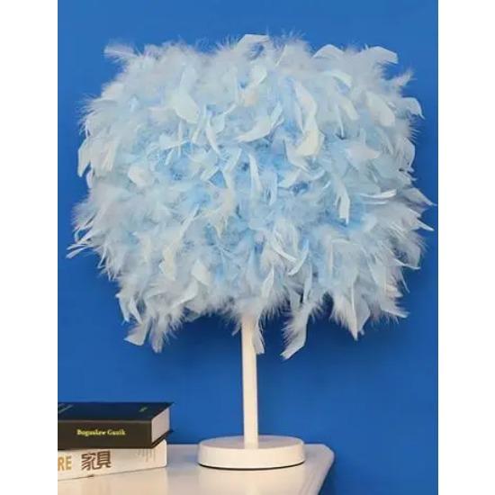 Lampă de masă modernă cu pene Nuntă simplă Cadou de Ziua Îndrăgostiților Prințesă Decorare caldă pentru dormitor Noptieră Lampă mică de noapte