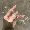 New UltraLight Rimless Myopia Glasses HD Anti Blue Light Gold Wire Small Frame Square Versatile Myopia Glasses