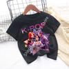Girls KPOP Idol Group Print Short Sleeve Boys and Girls TShirt Cute Cartoon Graphic Tee Kids Summer Casual Top
