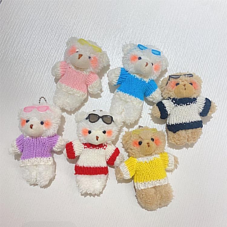 Plush Bear Shape Keychains Pendant Bag Pendant Cute Backpack Pendant Plush Dolls