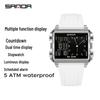 SANDA Men's Luminous Waterproof Sports Watch - Square Design with Multifunctional Countdown Timer