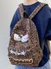 Hello Kitty Cartoon Nylon Backpack With Splicing And Contrast Stitching For Daily Commuting