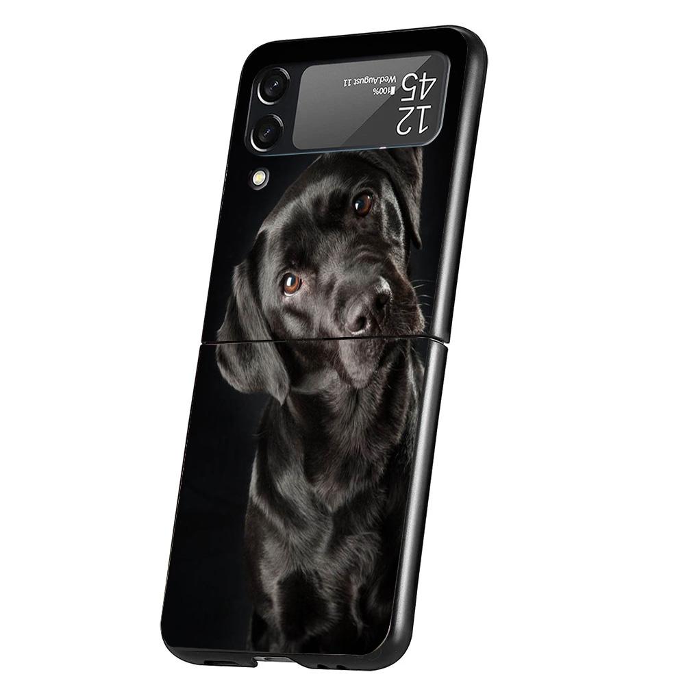 Labrador Retriever Dog Case Phone Cover for Samsung Galaxy Z Flip 6 5 4 3 5G ZFlip6 ZFlip5 ZFlip4 ZFlip3 Black Hard Trend Fundas