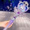 Crystal Love Heart Magic Wand Girls Play House Toys Birthday Party Gifts Cute Angel Princess Magic Wand Toys With Lights Music
