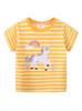 European Style Girls' Cartoon Embroidered T-shirt - Round Neck, Short Sleeve, Summer 2026