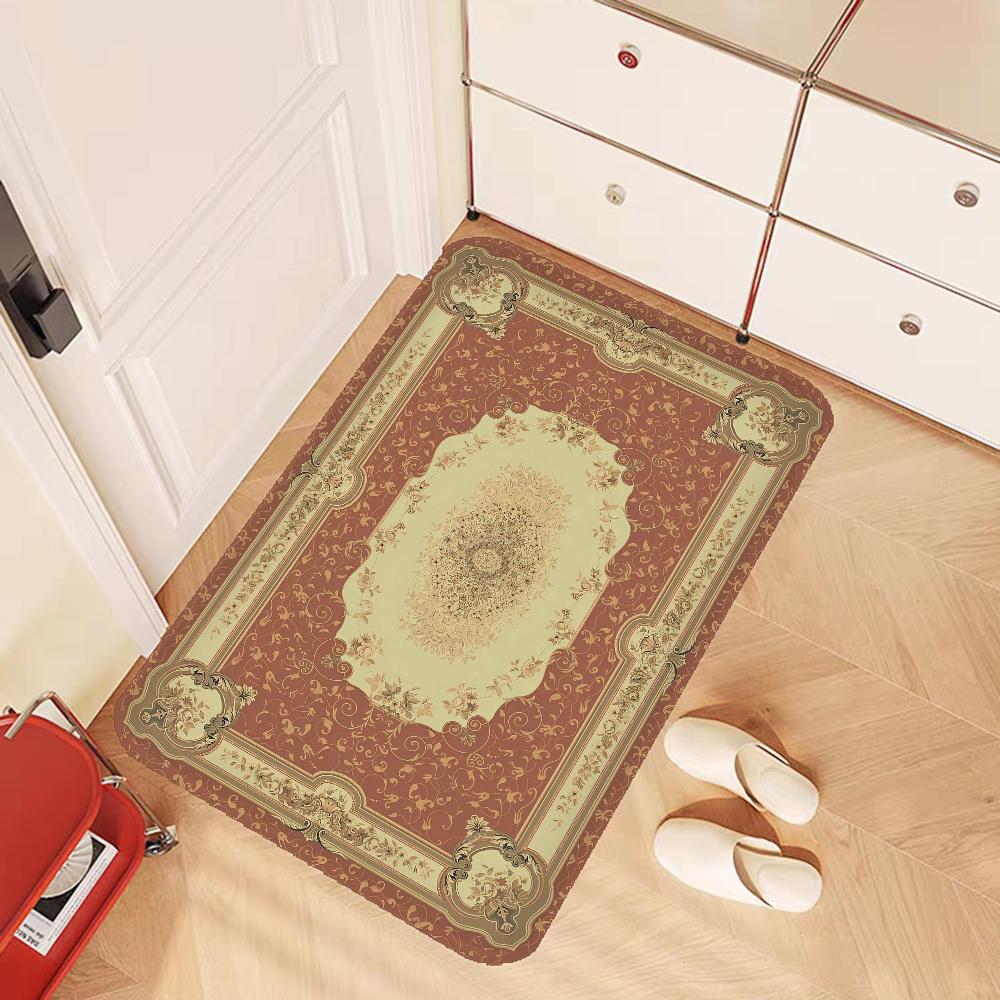 Vintage Persian  Floor Mat Bathroom Mat Kids Room Bedroom Decoration Balcony Anti-Slip Doormat Living Room Bedside Area Rugs