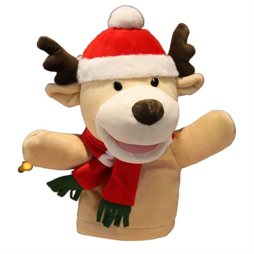 Dolls Hand Toy Christmas Gifts Hand Puppet Christmas Puppets Santa Claus Elk Animal Head Puppet