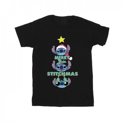 Lilo & Stitch Girls Merry Stitchmas Cotton T-Shirt