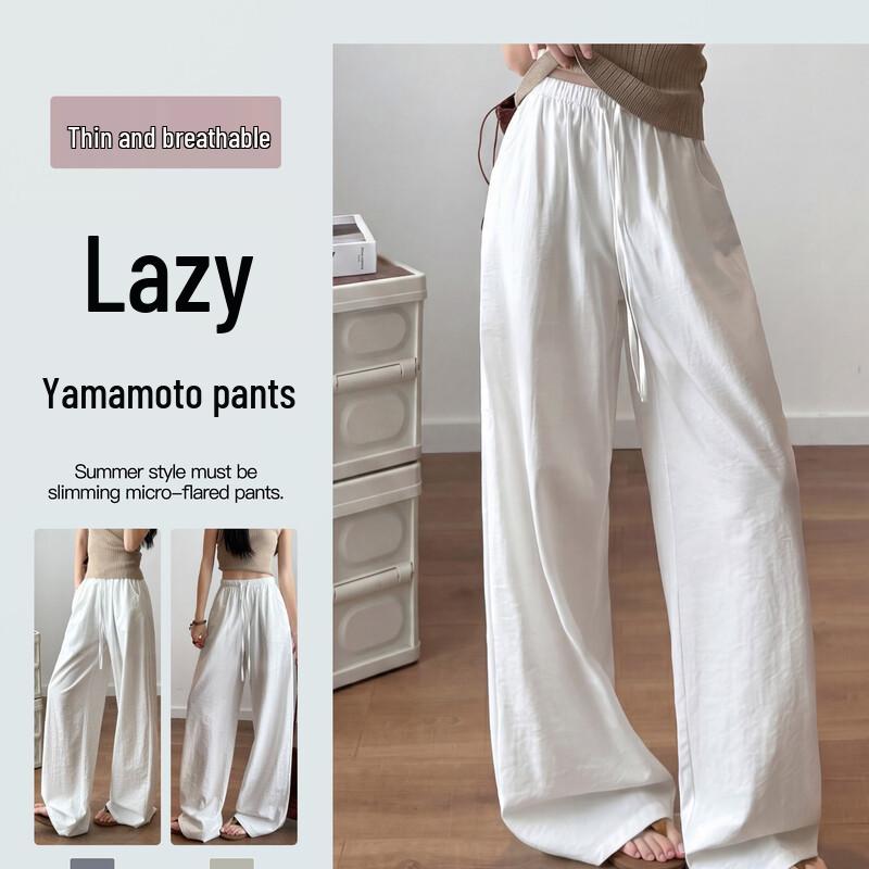 Mao Ren Women s Cotton Linen Wide-Leg Pants M