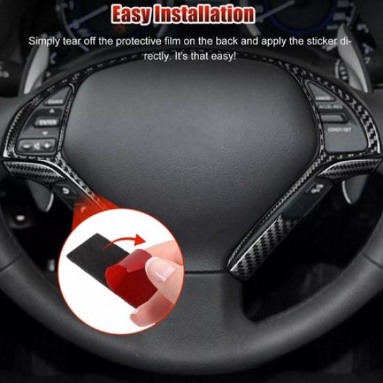 6Pcs Carbon Fiber Steering Wheel Cover Frame Trim For Infiniti G37 G35 08-13 Q60