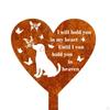 Cemetery Decoration with Metal Grave Stake, Heart Shape Memorial Plaque