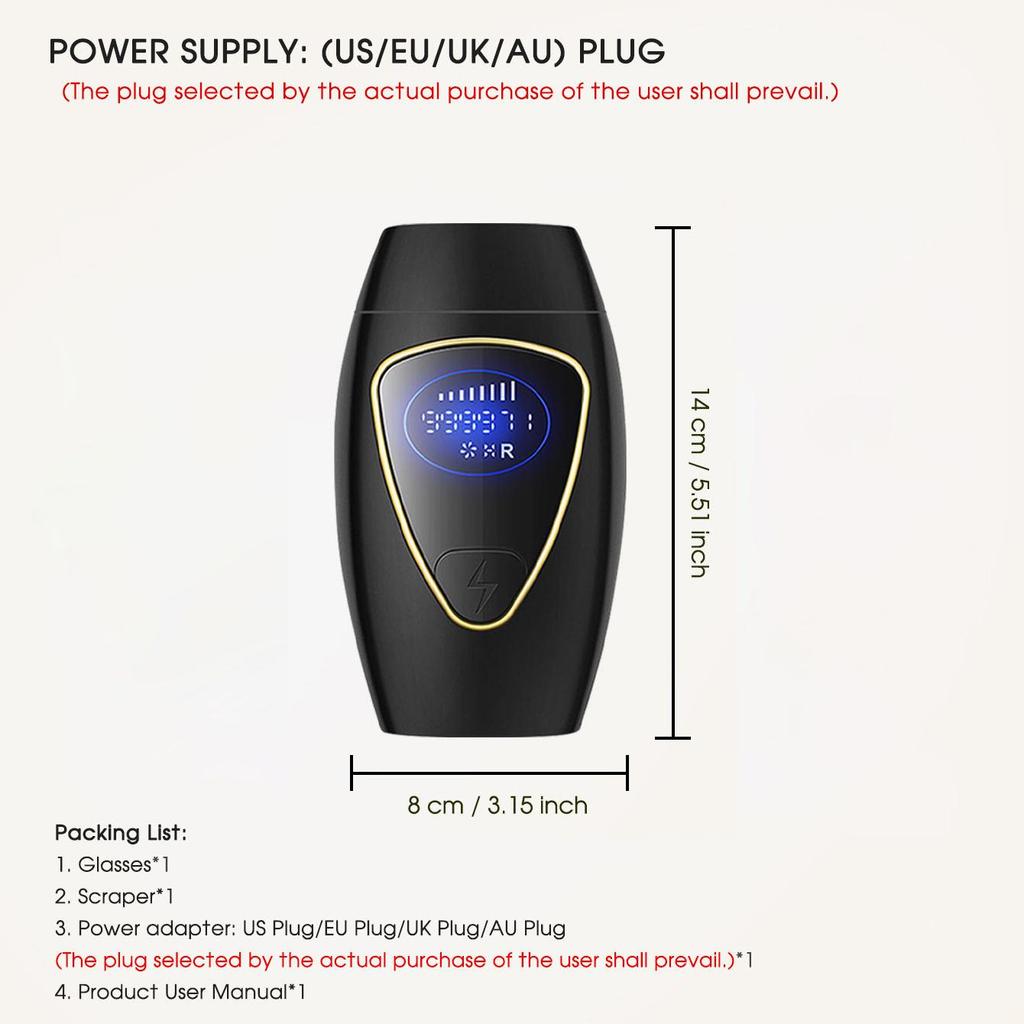 1pc IPL Laser Hair Removal Devices for Women Epilators Painless Pulses Light Permanent Depilator Bikinis Body Armpits Legs Home Use