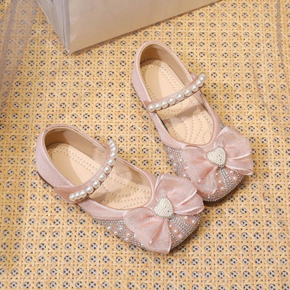 Pearl Girls Princess Shoes Soft Soled Mary Jane Shoe Fashion Children Leather Shoes  Daily