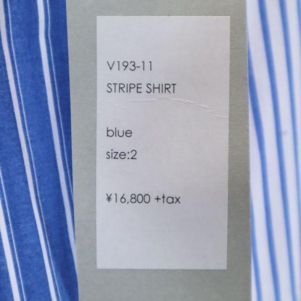 Unused VAST222 19ss Made In Japan Stripe Long Sleeve Shirt 2 Blue Men's Used