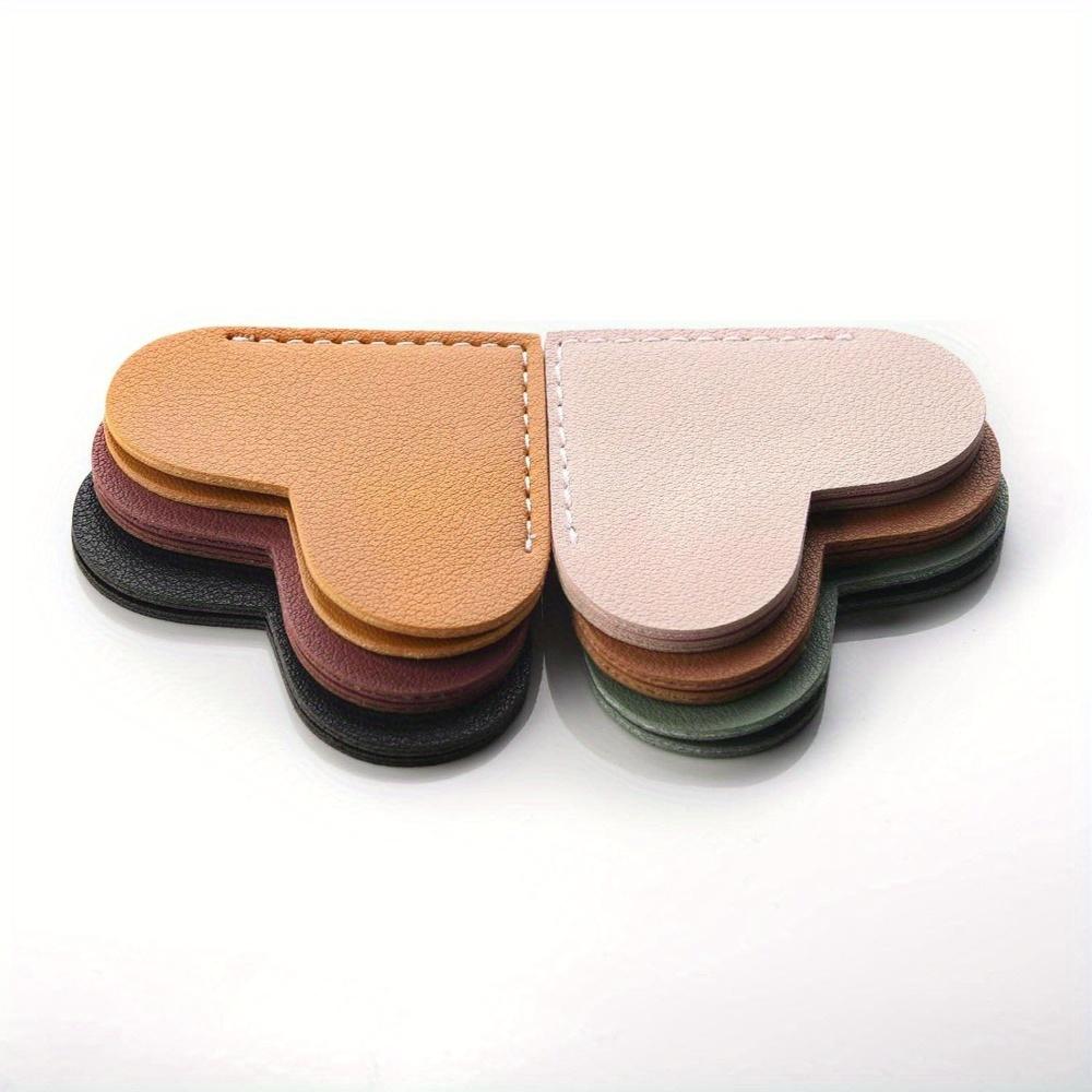 6pcs Leather Heart Bookmarks Cute Corner Bookmark Corner Page Book Accessories for Reading Lovers Book Markers