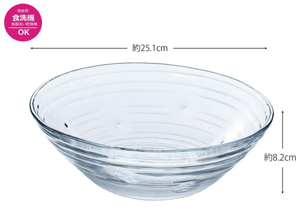 Toyo Sasaki Glass Minamo Large Bowl Set of Made In Dishwasher Noodle Large Round Glass 2, Japan, Safe, Plate, Plate, Plate, Plate, Tableware,