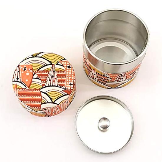 Yamako Haikara-san Tea Caddy, Small, Modern Seigaiha Pattern, 88088