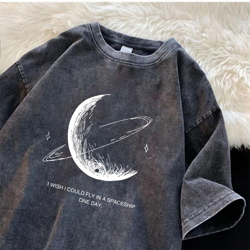 

Выстиранная и старая футболка с коротким рукавом Мужская Летняя Тренд Бренд Инс Свободная Повседневная Универсальная Хлопковая Футболка с Половиной Рукава на Одежде 2XL