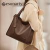 Bolsa Tote Grande de Couro Genuíno para o Dia a Dia Feminina ESUNARTY