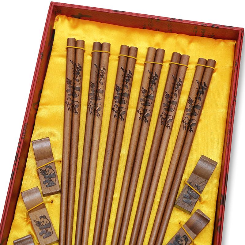 Gift Box Chopsticks Peking Opera Facial Makeup Wooden Carving Craft Korean Chopsticks Set Japanese Sushi Chop Sticks Wood Ducks