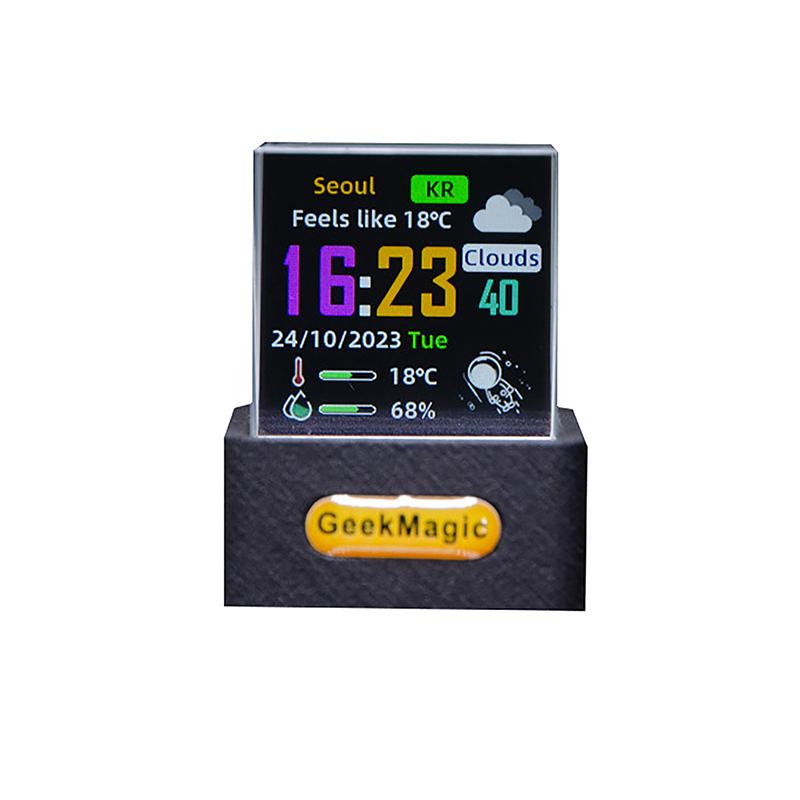 Würfel-Fotoanzeige, holografische Desktop-Smart-Wetterstation, Digitaluhr mit Gif-Animationsalbum