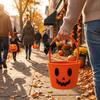 Baumwollseil Handgehaltene Leckerli-Körbchen Geflochtenes Kürbis-Geschenkkörbchen Kürbis-Süßigkeiten-Eimer Halloween
