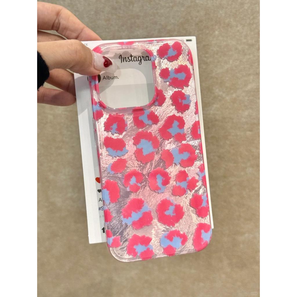 Ins Pink Leopard Print Gradient Glacier Muster für Apple 15 Handyhülle für IPhone16 Promax Pink 13/14