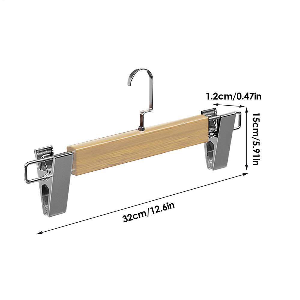 

Skirt Hangers With Clips Wooden Coat Hanger Non-Slip Organizer For Dress Trousers Jacket Blouse Garment Laundry Room Cabinet