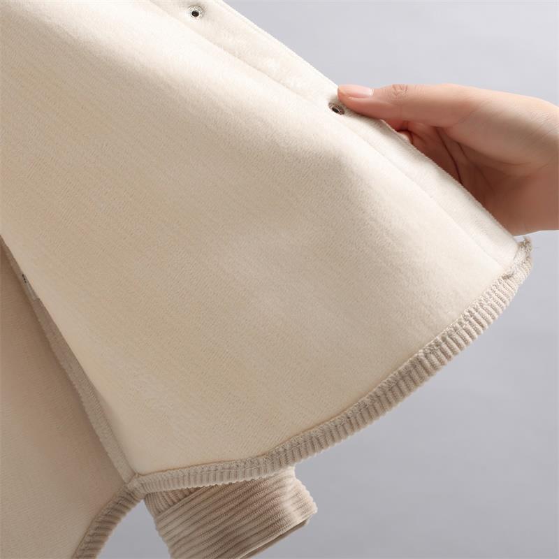 Women's Fleece-Lined Corduroy Shirt: Slim, Warm, and Versatile for 2025 Autumn/Winter Collection