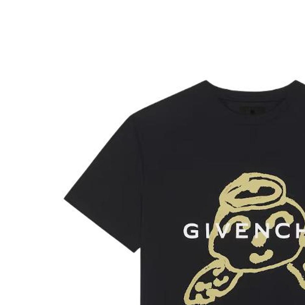 Givenchy Oversized T shirt In Cotton With Givenchy Angel Print T Shirt Men's Black BM716N3YH6-001