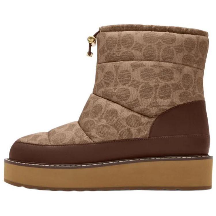 Coach Idella Круглый носок Толстая подошва Короткие зимние ботинки Женские ботинки Коричневый CW738-P7N 365 25943₽