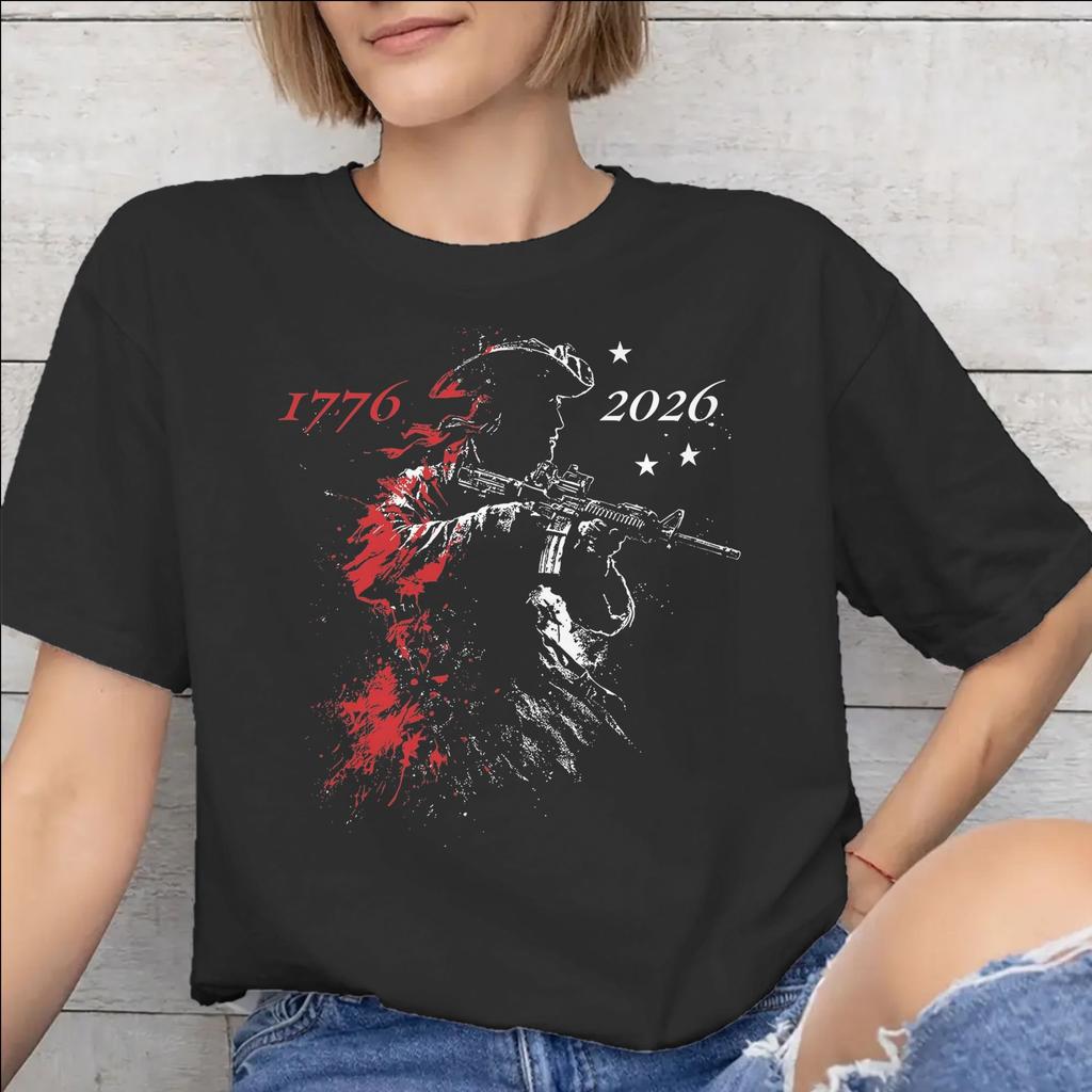 17762026 Patriotic Soldier Merch Unisex T Shirts Cotton Tee New Arrival Tshirt Clothes