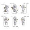 Romance Baby Little Angelic with Heart Desktop Figurine Resins Cherub Statue Sculpture Ornament for Valentines Gifting