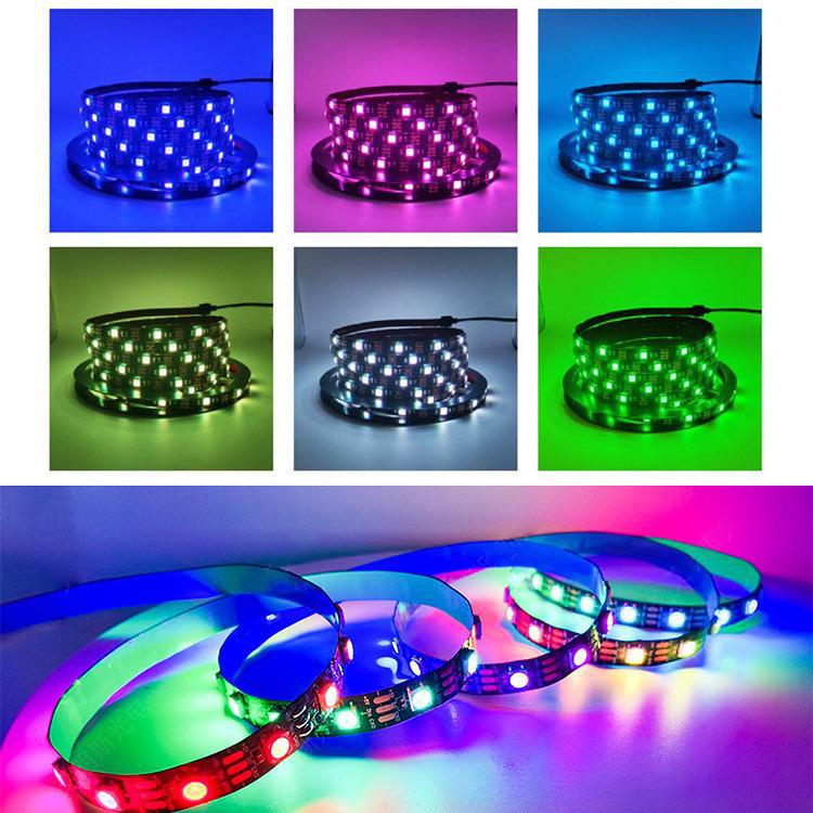 "RGB LED Light Strip Kit: 5V USB, Bluetooth Control, 24-Key Remote for TV Backlight"