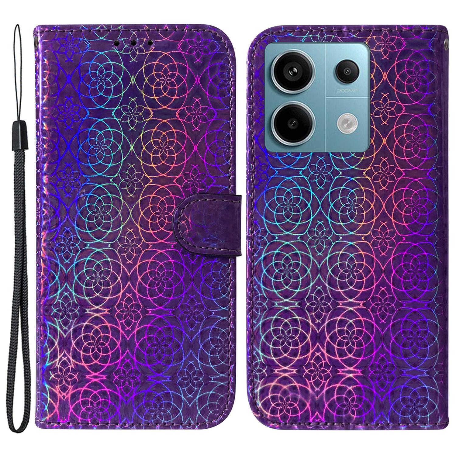 

Для Xiaomi Redmi Note 13 Pro 5G/Poco X6 5G Магнитный чехол Ослепительный цветок Чехол-кошелек для телефона Purple