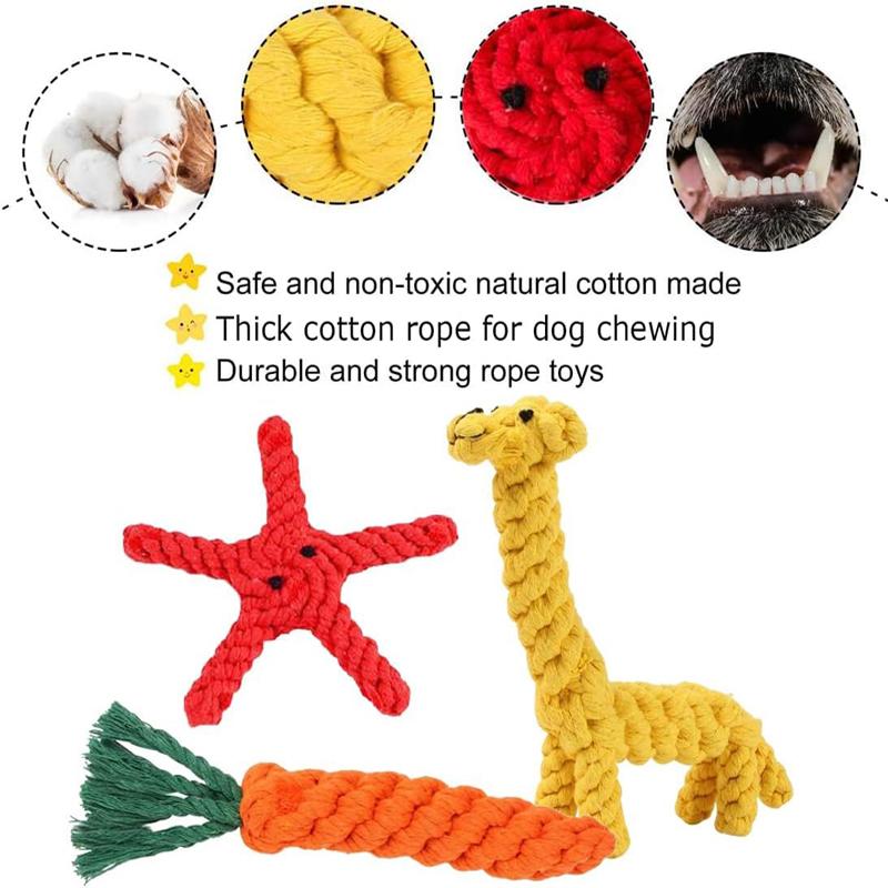 Puppy Teething Toys Indestructible Dog Toys  Giraffe Carrot Dog Toy Tough Dog Rope Toy for Boredom Small Middle Dog