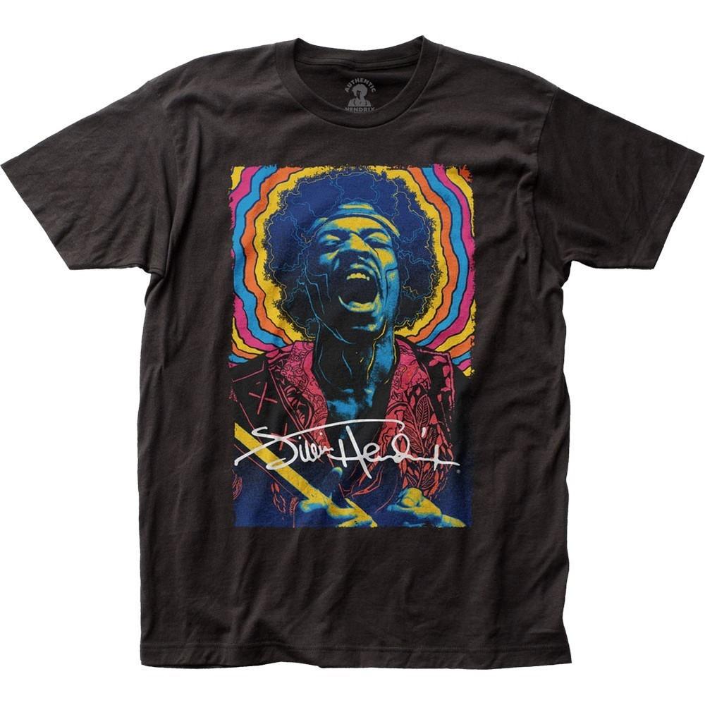 Jimi Hendrix Rainbow Drawing Mens T Shirt Music Classic Band Tee New Black Unisex T-Shirt