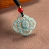 Natural A-Grade Jade Blue Water Ruyi Chinese Knot Pendant for Phone or Keychain