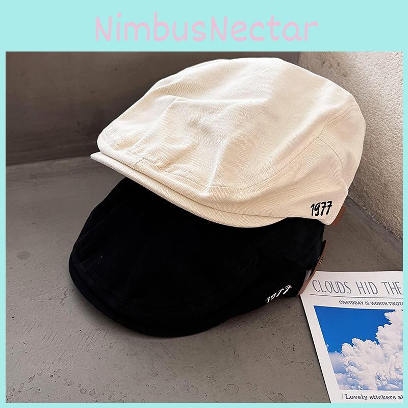 Simple Color Solid Letter Embroidery Neutral Casual Beret For Fall Use Daily