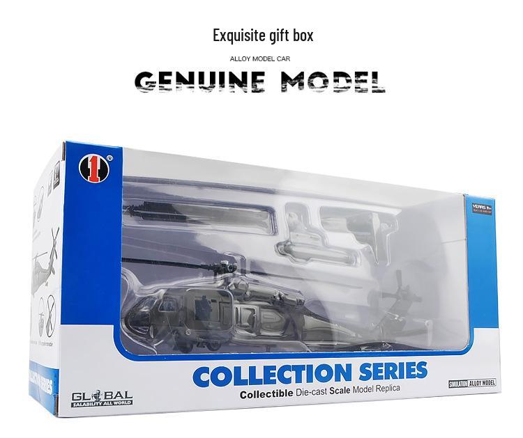 Huayi Black Hawk Helicopter Alloy Model Military Fighter Toy for Kids