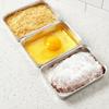 3PCS Interlocking Stainless Steel Breading Trays Set Rectangular Heat-resistant Coating Trays Stackable Rust-proof