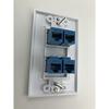 4 Port Cat6 Ethernet Female to Female Decorative Wall Plate in White